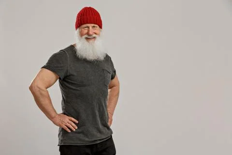 Old man with a long beard Stock Photos