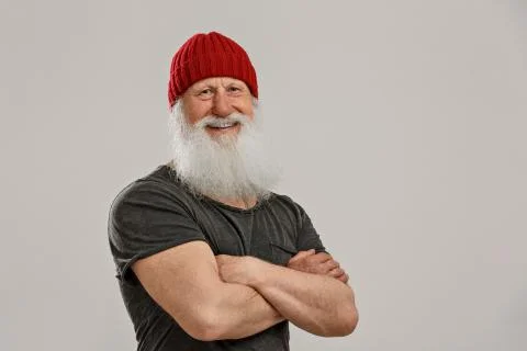 Old man with a long beard Stock Photos
