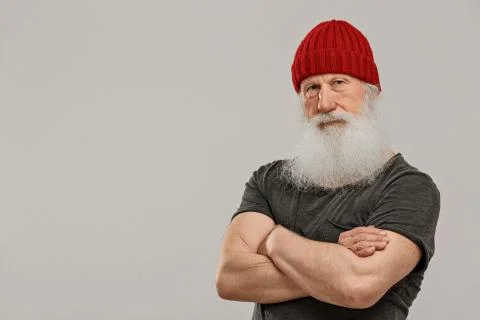 Old man with a long beard Stock Photos