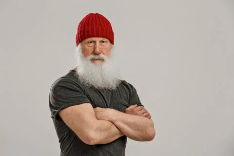 Old man with a long beard Stock Photos