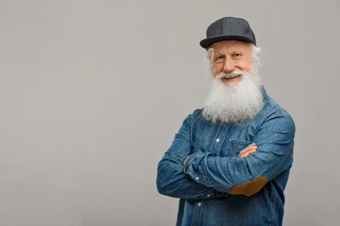 Old man with a long beard Stock Photos