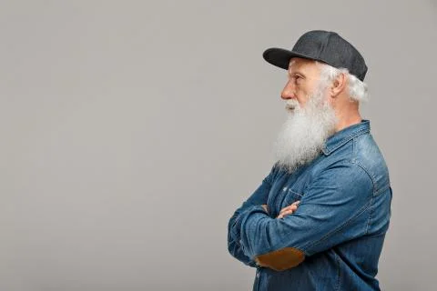 Old man with a long beard Stock Photos