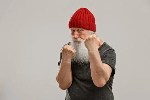 Old man with a long beard Stock Photos