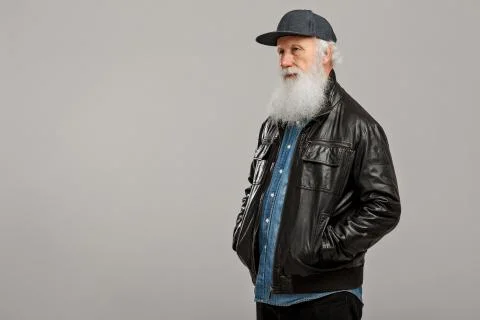 Old man with a long beard Foto stock
