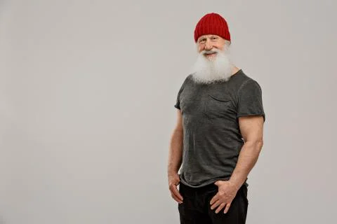 Old man with a long beard Stock Photos