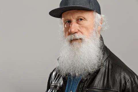 Old man with a long beard Stock Photos
