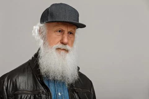 Old man with a long beard Stock Photos
