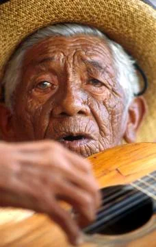 Old man looking the camera Cuzco Peru 1 Stock Photos