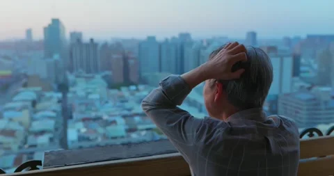 Old man looking outside Stock Footage 167531990