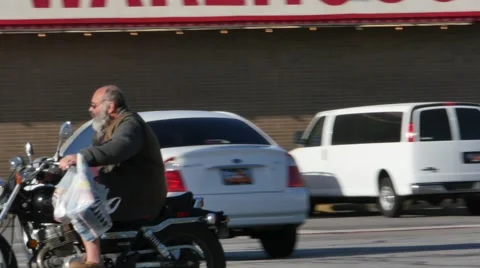 Old man on motorcycle Stock Footage 48433326
