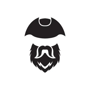 Old man pirate long beard logo design, vector graphic symbol icon illustrat.. Illustrazione stock