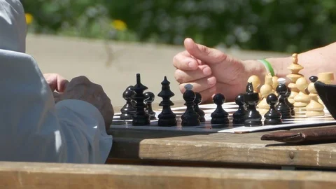 Old Man Playing Chess Stock Footage 75040752
