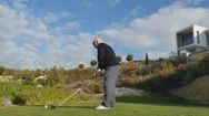 Old Man Playing Golf Stock Footage