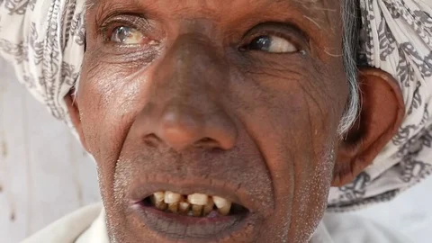 Old Man Posing in Udaipur, India Stock Footage 70839525