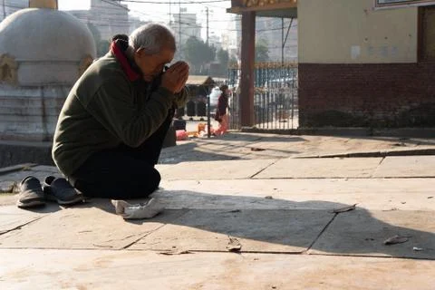 Old Man Praying Stock Photos