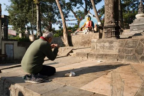 Old Man Praying Stock Photos