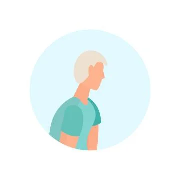 Old man profile avatar elderly grandfather isolated portrait flat cartoon Stock Illustration