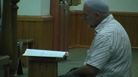 Old Man Read Holy Quran in Kiev Stock Footage 46141729