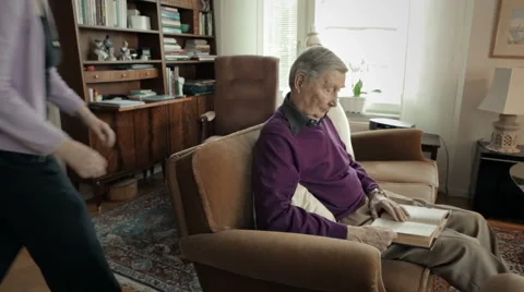 Old man reading Stock Footage 46983688