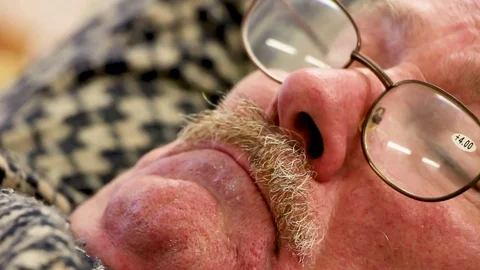 Old man rest lay sleep in hosp Stock Footage 81836810