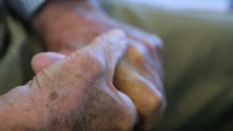Old Man Rubbing Hands And Knuckles To Soothe Pain Stock Footage 76134522