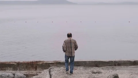 An old man is running on the spot Stock Footage 112234669