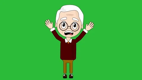 Old Man Scared Animation Character Talki... | Stock Video | Pond5