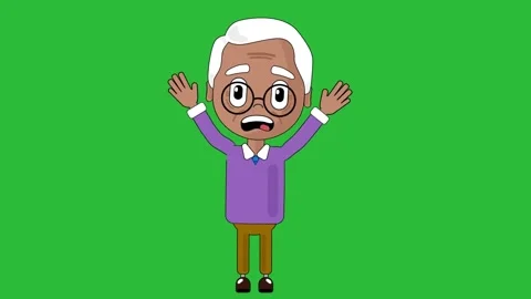 Old Man Scared Animation Character Talki... | Stock Video | Pond5