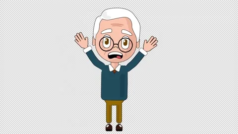 Old Man Scared Animation Character Talki... | Stock Video | Pond5