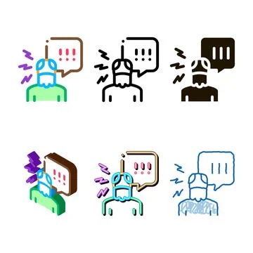 Old man screaming forms icon vector outline Stock Illustration