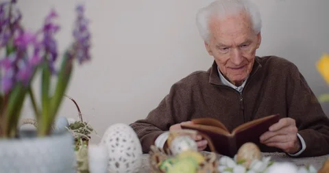 Old man . Senior Man Reading Book. Stock Footage 126788741