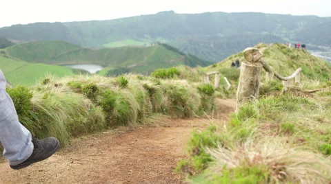 An Old Man on the Sete Cidades Stock Footage 61052900