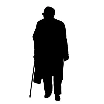 Old man silhouette Stock Illustration