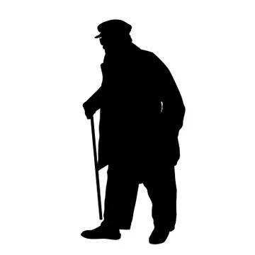 Old man silhouette Stock Illustration