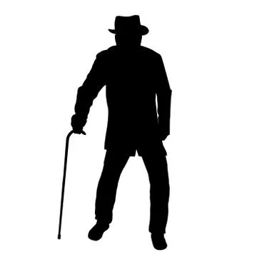 Old man silhouette Stock Illustration