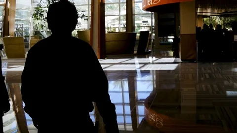 Old Man Sillouhetted Stockbeeldmateriaal 84711104