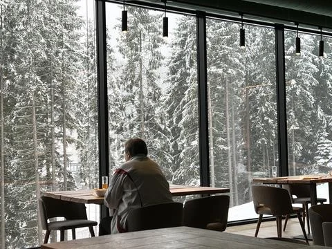 Old man sitting alone Stock Photos
