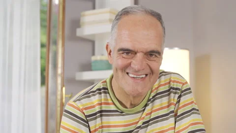 The old man is smiling. Stock-Footage 220132109