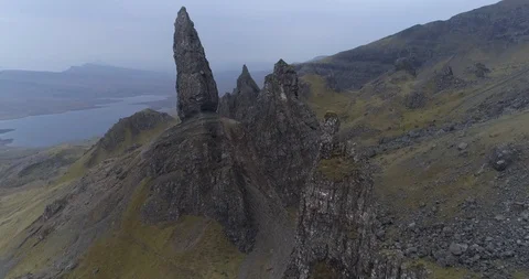 Old man of Storr flyby Video stock 108301112