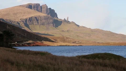 Old Man of Storr, Isle of Skye, Scotland Stock Footage 82392843