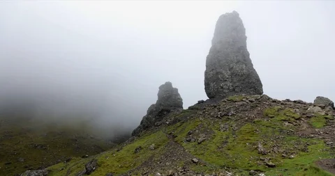 Old Man of Storr on the Isle of Skye in Scotland. Stock Footage 120962760