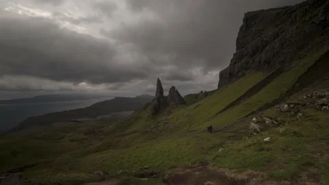 Old Man of Storr, Isle of Skye, Scotland Stock Footage 144194030