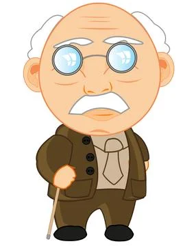 Old man in suit on white background is insulated Stock Illustration