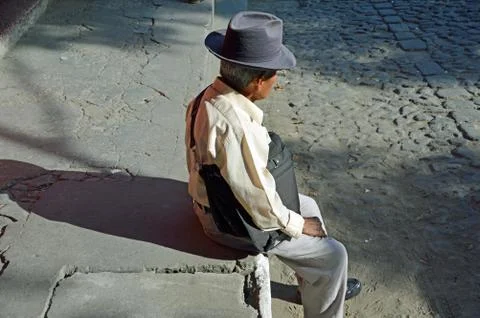 Old man in thought Stock Photos