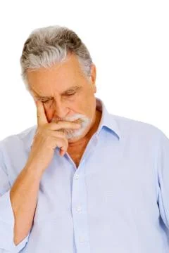 Old man thoughtfully Stock Photos