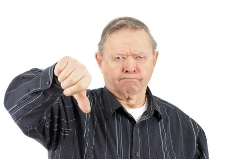 Old man thumbs down Stock Photos