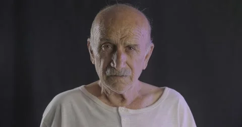 An old man is using face mask for protect from virus. Coronavirus, covid-19 Stock Footage 136762418