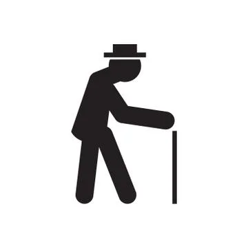 Old man vector icon logo design Stock Illustration