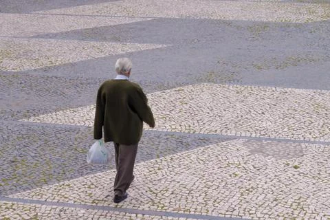 Old Man Walking Stock Photos