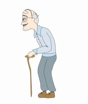 The old man on a white background, vector Stock Illustration